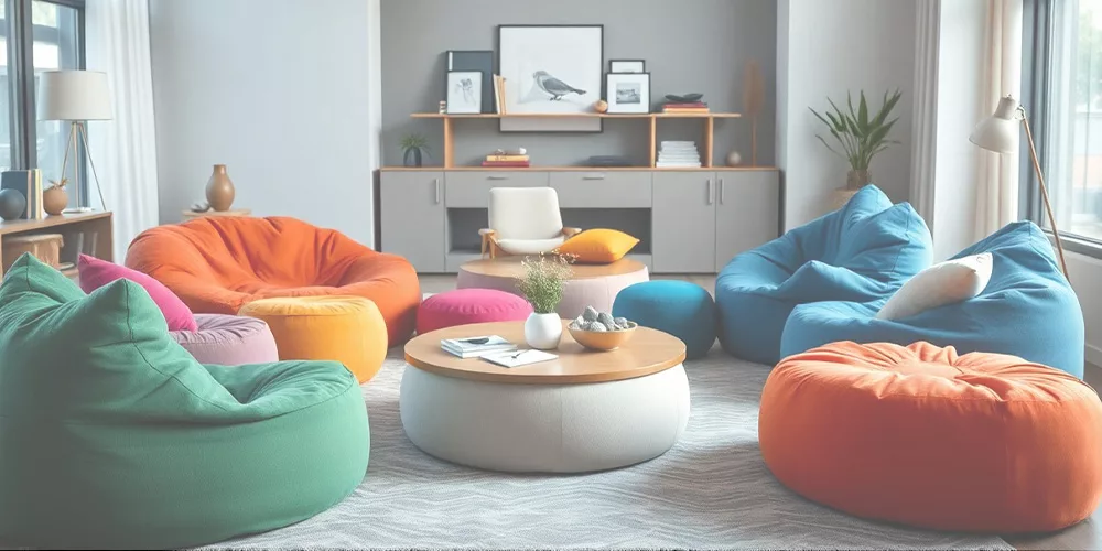 Professional deep cleaning service for bean bags and poufs in Chicago