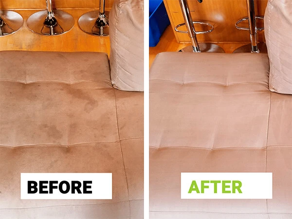 Sofa cleaning service Chicago results – pet and drink stains removed, fresh look restored